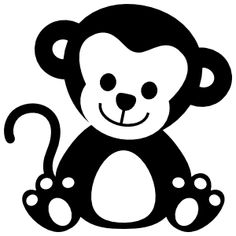 a black and white drawing of a monkey