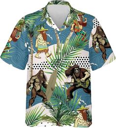 Mexican Hawaiian Shirt, Funny Mexico Bigfoot Playing Guitar Tropical Hawaiian Shirts Transport yourself to the vibrant and carefree spirit of the tropics with our Hawaiian Shirt. Crafted with precision and infused with the essence of island life, this shirt is more than just clothing; it’s a celebration of sun-soaked days and balmy nights. Immerse yourself in the lush, eye-catching prints that pay homage to the rich flora and fauna of the Hawaiian islands. The breathable fabric ensures com Tropical Fashion, Lucky Gifts, Sweater Gift, Hawaiian Islands, Hawaiian Shirts, Island Life, Flora And Fauna, Cool Sweaters, Playing Guitar