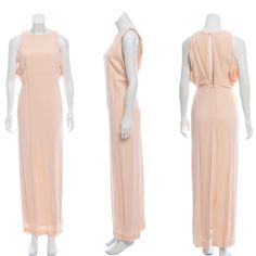 Description Peach Max Mara Sleeveless Maxi Dress With Scoop Neck, Tonal Stitching Throughout And Button-And-Loop Closure At Back, Slim Fit. Bust: 24.5" Waist: 28" Hip: 29" Length: 54.5" Fabric: 70% Viscose, 29% Acetate, 1% Elastane; Lining 80% Acetate, 15% Silk, 5% Polyamide Feminine Sleeveless Maxi Dress For Cocktail, Feminine Sleeveless Silk Maxi Dress, Silk Sleeveless Maxi Dress In Feminine Style, Elegant Sleeveless Mini Dress For Daywear, White Cotton Summer Dress, Long Dresses Casual Maxi, Trench Coat Dress, Purple Maxi, Grey Maxi Dress