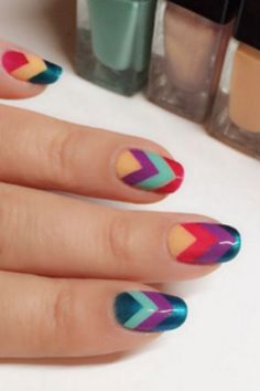 Get The Look: Hot Nail Art Summer Nails Neon, Classy Hair, Summer Nails Colors Designs, Gel Nails Long, Cute Summer Nail Designs, Nails Opi, Chevron Nails, Nail Design Video, Nails Yellow