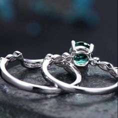 "Retro Beautiful Bright Green Round Cz Silver Ring For Women, Evgg1272 Ring Size: 6 Stone: Cubic Zircon Metal/Material: Silver Plated Brass Quality Material Attractive Packaging Other Available Ring Size: 6,7, 8, 9 Message Me For Any Query. Bundle Offer: 3 For $25, 5 For $35." Emerald Birthstone Ring, May Emerald, Birthstone Stacking Rings, Paired Jewelry, Emerald Birthstone, Silver Ring For Women, Sterling Silver Wedding Rings, Engagement Ring Sizes, Silver Wedding Rings