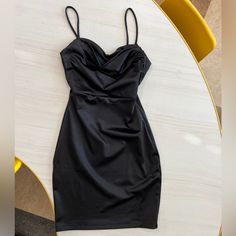 Super Cute Black Windsor Dress. Black Windsor Dress, Sleek Lined Dress For Night Out, Elegant Spaghetti Strap Dress For Going Out, Sleek Black Dress With Spaghetti Straps, Chic Black Mini Dress With Spaghetti Straps, Chic Black Dresses With Spaghetti Straps, Black Lined Mini Bodycon Dress, Black Spaghetti Straps Dress For Night Out, Black Lined Bodycon Dress