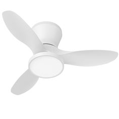 a white ceiling fan on a white background