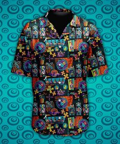 Calling All Spirits Gothic Cartoon Horror Hawaiian Aloha Shirts Hawaiian Shirt For Men, Hawaiian Shirt For Women, Aloha Shirt Summer 2024 Design By Snorider Fashion. Upgrade your wardrobe with this stylish shirt. Crafted with attention to detail, it features a classic design that effortlessly combines comfort and fashion. Whether you're dressing up for a special occasion or keeping it casual, this shirt is a versatile addition to your collection. Its high-quality fabric ensures durability and a Black Retro Top For Vacation, Retro Black Top For Vacation, Black Tropical Shirt With Graphic Print, Black Tropical Camp Shirt With Graphic Print, Vacation Multicolor Print Shirt With All Over Print, Beach Shirt With Multicolor Graphic Print, Hawaiian Collared Tops With Graphic Print, Hawaiian Multicolor Tops With Sublimation Print, Hawaiian Collared Top With Graphic Print