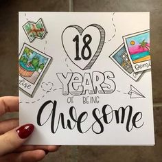 18th Birthday Journal Ideas, Birthday Card Ideas 18th, Birthday Gift Drawing Ideas, Birthday Card Ideas For Cousin, 18th Birthday Card Diy, Birthday Cards For 18th Birthday, 18th Birthday Drawing, Birthday Cards For Cousins, Bff Birthday Cards