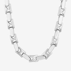 Sometimes, the perfect stainless steel chain is all you need to get your outfit on point. You can't go wrong with a stunning mariner link chain.Included: 100 Necklace(s)Features: Quick ShipJewelry Closure: Lobster ClaspLink Construction: SolidMetal Color: WhiteChain Length: 24 InchChain Width: 8.5 MillimetersChain Construction: LinkCare: Wipe CleanMetal: Stainless SteelNecklace Type: Chain NecklacesCountry of Origin: Imported White Silver Link Chain Necklace, Modern White Necklace With Silver Chain, Formal White Chain Link Necklace, White Link Necklace With Silver Chain, Modern White Chain Necklace, Formal White Box Chain Necklace, Modern White Silver Chain Necklace, Modern White Jewelry With Chunky Chain, White Stainless Steel Chain Necklace