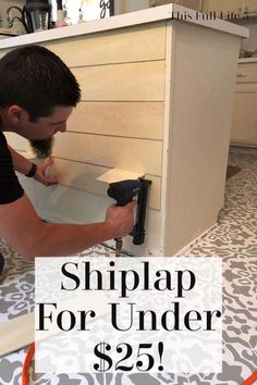 Island Shiplap, Cheap Shiplap, Easy Shiplap, Shiplap Island, Farm Kitchen Ideas, Farmhouse Kitchen Diy, Diy Kitchen Makeover Ideas