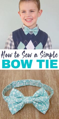 how to sew a simple bow tie for the little boy in your life and it's so easy