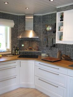 the kitchen is clean and ready for us to use in its new owner's home