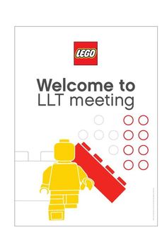 a lego book with the title welcome to llt meeting