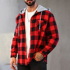 Season:Spring   Fall; Fabric:Flannel; Sleeve Length:Long Sleeve; Look After Me:Hand wash,Washable; Gender:Men's; Style:Casual,Fashion,Comfortable; Tops Type:Shirt,Overshirt,Flannel Shirt; Occasion:Street,Daily,Casual,Outdoor; Pattern:Lattice; Neckline:Hoodie; Listing Date:09/14/2024 Casual Winter Flannel Streetwear Shirt, Casual Winter Flannel Shirt For Streetwear, Casual Winter Flannel Shirt With Pockets, Collared Flannel Shirt For Winter Streetwear, Winter Streetwear Collared Flannel Shirt, Casual Collared Flannel Shirt For Winter, Casual Hooded Flannel Shirt For Winter, Long Sleeve Flannel Shirt For Winter Streetwear, Long Sleeve Flannel Shirt For Streetwear In Winter