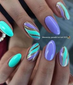 Almond Nail Designs Trending Now Summer, Trendy Manicure Summer 2024, Neon Spring Nails 2024, Fun Summer Nails 2024 Almond, Spring Summer Nails 2024 Blue, Fun Summer Nails Design 2024, Almond Acrylic Nails Designs, Girls Nail Designs