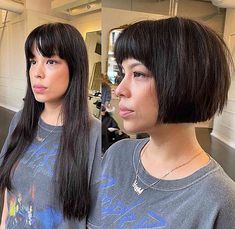 46 Trendy Blunt Bob with Bangs to Inspire Your Next Chop Bob With Bangs Hairstyles, Icy Blonde Hair Color, Bobs With Bangs, Cool Blonde Tone, Long Layers With Bangs, Light Bangs, Line Bob Haircut, Icy Blonde Hair, Fine Straight Hair