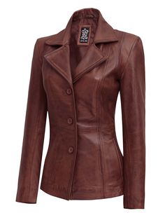 Explore our collection of Bitonto Womens Three Button Brown Leather Coat, including a timeless three-button black leather coat. Elevate your style with these classic and stylish outerwear options.