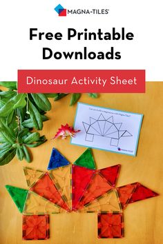 the free printable dinosaur activity sheet for kids to practice their shapes and numbers with