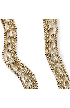 18-karat yellow gold. Necklace. Total length, 17.5". Toggle clasp. Made in Italy. Luxury Gold Cable Chain Necklace, Fine Jewelry Yellow Gold Chain Link Necklace, Fine Jewelry Yellow Gold Chain Necklace, Yellow Gold Multi-strand Necklaces For Formal Occasions, Luxury Yellow Gold Cable Chain Necklace, Luxury Multi-strand Yellow Gold Jewelry, Timeless Yellow Gold Chain Necklace With Solid Links, Luxury Multi-strand Gold Jewelry, Yellow Gold Double Chain Link Necklace