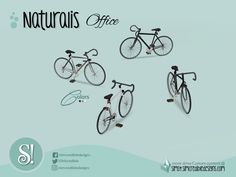 three different types of bicycles are shown in this ad for the naturals office website