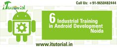 an advertisement for the industrial training in android development noda, which is now available