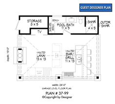 the floor plan for a guest room with two sinks and a kitchenette in it