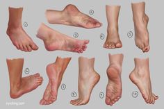 an image of different types of feet and ankles with instructions on how to use them