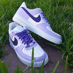 Nike Air Force 1 Custom Sneakers Lupus Awareness Purple Lilac Grape White Shoes | eBay Lucy Outfits, Purple Nike Shoes, Casual Shoes Women Sneakers, Nike Shoes Women Fashion, Tenis Nike Air, Pretty Sneakers, Boty Nike, Nike Air Force 1 Custom, Custom Af1