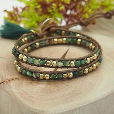 Wrap Armband, Double Wrap Bracelet, Beaded Jewels