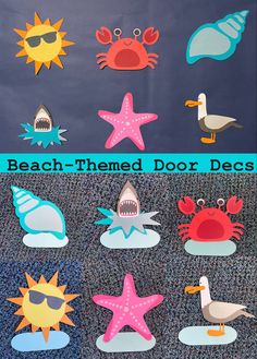 this is an image of beach themed door decorations