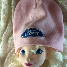 Pink Ford Stocking Cap. Never Worn. Approximately 8"X8.25" Casual Pink Bonnet, One Size Fits All, Casual Pink Bonnet One Size, Pink One Size Casual Bonnet, One Size Pink Casual Bonnet, Casual One-size Pink Bonnet, Trendy Pink Beanie, Trendy Adjustable Pink Beanie, Pink Spring Beanie Cap, Adjustable Pink Beanie For Spring