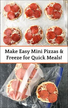 homemade mini pizzas and freeze for quick meals