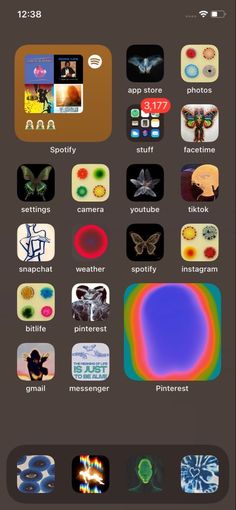 an iphone screen with many different icons on it