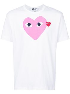 White cotton heart print T-shirt from Comme Des Garçons Play. | Comme des Garçons PLAY heart print T-shirt Comme Des Garcons Heart, Play Hearts, Commes Des Garcons, Play Heart, Play Comme Des Garcons, Heart Patch, Heart Clothes, Heart Patches, Comme Des Garcons Play