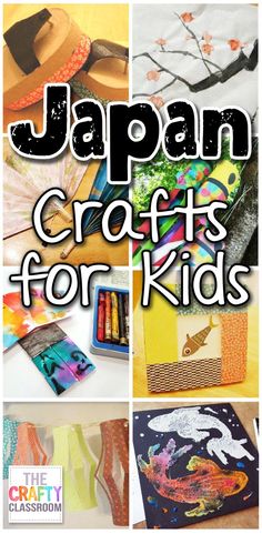 japanese crafts for kids with text overlay that reads japan crafts for kids, including pictures and