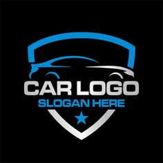 car logo design with blue and white colors