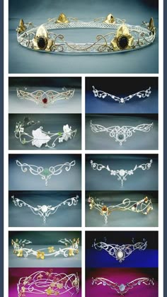 Elven crowns Elvish Style, قلادات متدلية, Seni Dan Kraf, Kraf Diy, Fantasy Dress, 판타지 아트, Tiaras And Crowns