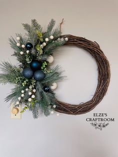 a christmas wreath hanging on the wall