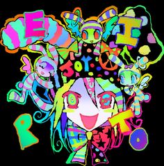 Sharp Art Style, Anime Drawing Neon, Decora Style Art, Decora Fashion Art, Decora Fashion Drawing, Neon Gore Art, Comfort Art, 2000s Art, Neon Art