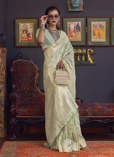 Pista Green Silk Festival Wear Weaving Saree KHABUTAISILK 322003  Desc:  Description  Pista Green Pure silk handloom weaving saree .The blouse comes as unstitched material.    Browse our stunning collection of festive wear and wedding silk sarees at KollybollyethnicS and enjoy complimentary worldwide shipping. Theres no need for a minimum order or coupon code. Elevate your festive spirit with our exquisite silk sarees this season. This Diwali weve introduced a wide array of budget-friendly silk Green Saree Blouse Designs, Pista Green Saree, Gujarati Saree, Pista Green, Organza Blouse, Salwar Dress, Designer Silk Sarees, Dress Salwar Kameez, Indian Saree Blouse