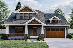 this is an artist's rendering of these craftsman - style home plans