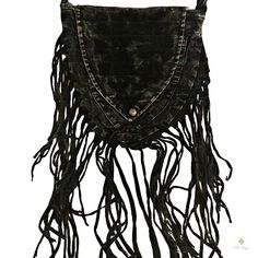 Black Stonewashed Fringe Crossbody Bag This cotton crossbody bag with fringe has a triangular shape and is made from durable cotton fabric with a distressed, stonewashed finish. The front flap features intricate hand-embroidered floral designs and secures with a snap button. The interior offers convenient organization with a zippered main compartment, a small slip pocket, and a larger slip pocket above it under the flap, with a lined interior pocket.  Measuring 11 inches high by 10 inches wide, Sling Bag Women, Fringe Crossbody Purse, Boho Crossbody Bag, Fringe Crossbody Bag, Stylish Purse, Hippie Bags, Pink Handbags, Trendy Boho, Black Fringe