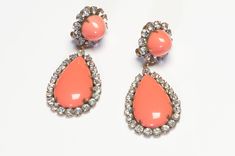 Kenneth Jay Lane Drop Earrings.Vintage 1960’s Kenneth Jay Lane earrings in very good condition. Approximate Measurements: Length 3”, Width 1.2”. Made in USA. Retro Earrings For Evening, Mid-century Clip-on Earrings For Party, Elegant Coral Dangle Earrings, Coral Earrings Dangle, Vintage Rhinestone Drop Earrings, Kenneth Jay Lane Jewelry Vintage, Red Coral Drop Earrings, Kenneth Jay Lane, Crystal Drop Earrings