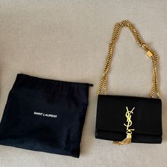 Worn A Handfull Times , Great Condition Bags Ysl, Ysl Kate, Saint Laurent Bags, Yves Saint Laurent Bags, Yves Saint Laurent, Saint Laurent, Tassels, Bag Lady, Gold