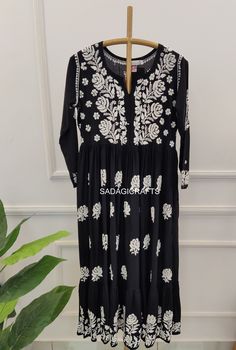 Description ▪ Fabric: Modal ▪ Sleeves: 3/4 Sleeves ▪ Style: A-line Kurti ▪ Kurti Length: 46-48 Inches ▪ Occasions: Party Wear, Office Wear, Festive Wear ▪ Garment Care: Hand Wash Only ▪ Price Includes: 1x Kurti Chikan Kurta, Chikankari Anarkali, Kurta Women, Anarkali Kurti, Western Outfits Women, Sleeves Style, Pakistani Dress, Festive Wear, Indian Embroidery