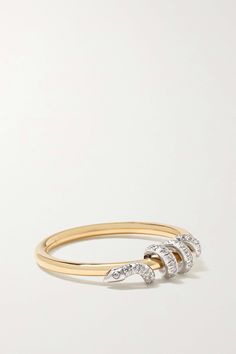 Ileana Makri's ring is adorned with a boa snake that coils around the band - it's meant to symbolize transformation, immortality and healing. Handmade from a combination of 18-karat yellow and white gold, it's set with 0.14-carats of shimmering diamonds. Wear yours with the collection's matching necklace or earrings. The Bling Ring, White Diamond Ring, Daily Jewelry, Gold Diamond Ring, Classy Jewelry, Expensive Jewelry, White Gold Diamond Rings, Stacked Jewelry, Jewelry Lookbook