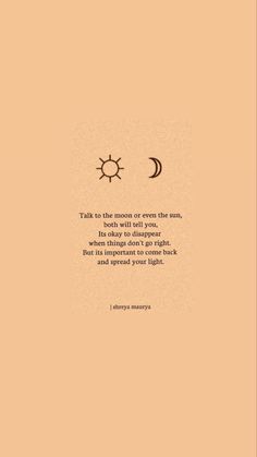 the sun and moon are shown in an orange background with a poem written on it