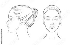 a woman's profile and side view