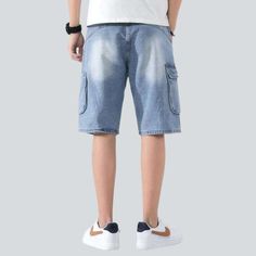 Discover the perfect blend of fashion and functionality with our light wash. baggy fit. mid-waist cargo shorts from our 2023 Summer Collection! Crafted from the finest viscose. these shorts provide an optimal balance of comfort and trend. Whether you're out and about exploring or relaxing at home. these shorts are sure to elevate your wardrobe.Distinctive Features: Light Wash: Achieve a timeless. effortless look with these light wash shorts. Loose Fit: Enjoy a relaxed. informal cut that suits an Summer Knee-length Cargo Pants With Built-in Shorts, Denim Cargo Shorts Casual, Spring Denim Cargo Shorts, Summer Cargo Shorts With Cargo Pockets, Summer Streetwear Cargo Shorts With Pockets, Summer Streetwear Cargo Shorts With Cargo Pockets, Summer Cargo Bermuda Shorts, Denim Cargo Shorts For Spring, Baggy Cargo Shorts With Pockets For Summer