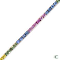 This Elegant Tennis Bracelet boasts a stunning 11 carat total weight, exuding sophistication and luxury. Expertly crafted, this bracelet is a timeless addition to any jewelry collection. Perfect for special occasions or adding a touch of elegance to any outfit. Elegant Multicolor Brilliant Cut Gemstones, Classic Multicolor Diamond Jewelry, Luxury Multi-stone Tennis Bracelet For Anniversary, Formal Multi-stone Cubic Zirconia Tennis Bracelet, Luxury Multi-stone Diamond Bracelet, Elegant Multicolor Diamond Bracelet For Formal Occasions, Elegant Multicolor Cubic Zirconia Bracelets, Formal Multicolor Jewelry With Prong Setting, Elegant Multicolor Diamond Cut Jewelry