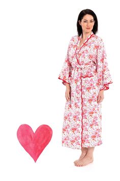 So unbelievably soft, you won't want to take it off. Makes a wonderful baby shower gift for the mother to be expecting a girl. Heidi Carey Home Wear Collection #HeidiCarey Spring Feminine Robe With Kimono Sleeves, Floral Print Kimono Sleeves Sleep Robe, White Floral Print Kimono For Loungewear, White Spring Kimono For Relaxation, Floral Print Kimono For Loungewear, Pink Spring Robe For Relaxation, Pink Robe For Spring Relaxation, Pink Sleepwear With Kimono Sleeves For Spring, Pink Spring Kimono For Home