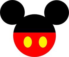 a mickey mouse head with yellow eyes and black ears on it's face, against a white background