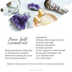 Auric Spray Diy, Auric Spray Recipe, Diy Energy Clearing Spray, Smudging Spray Recipe, Sage Spray Diy, Diy Smudge Spray, Protection Spray Recipe, Smudge Spray Diy, How To Make Smudge Spray